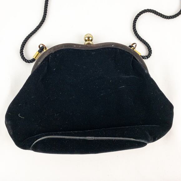 Liz Claiborne Vintage Y2K Black Velvet Purse Bag Womens One Size - Picture 8 of 15